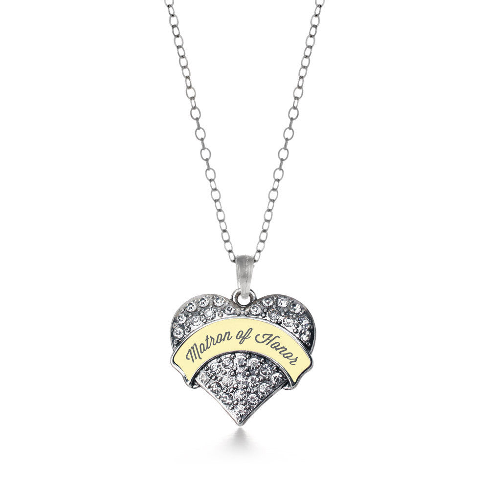 Cream Matron of Honor  Pave Heart Charm