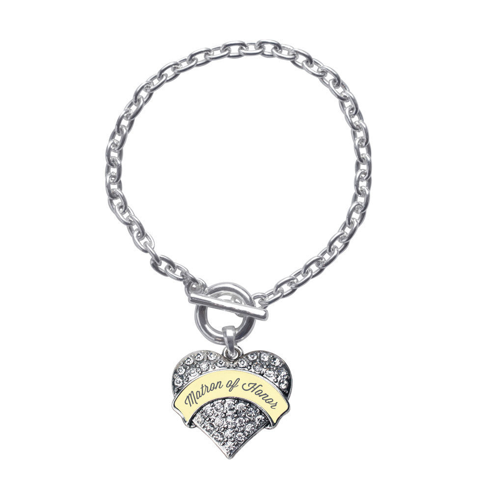 Cream Matron of Honor  Pave Heart Charm