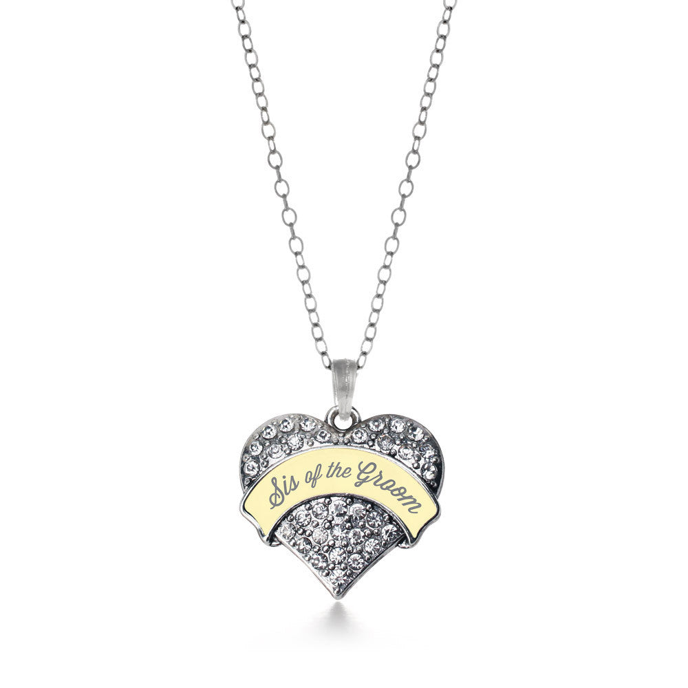 Cream Sis of Groom  Pave Heart Charm