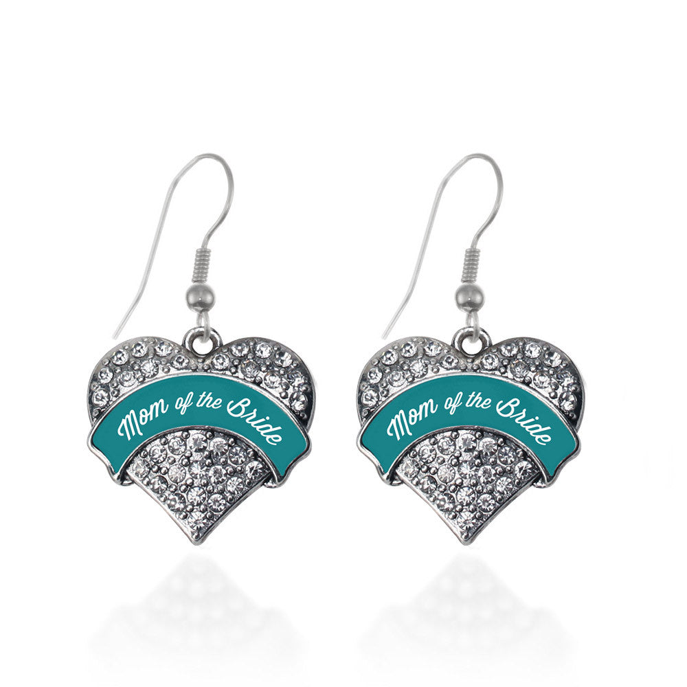 Dark Teal Mom of Bride  Pave Heart Charm