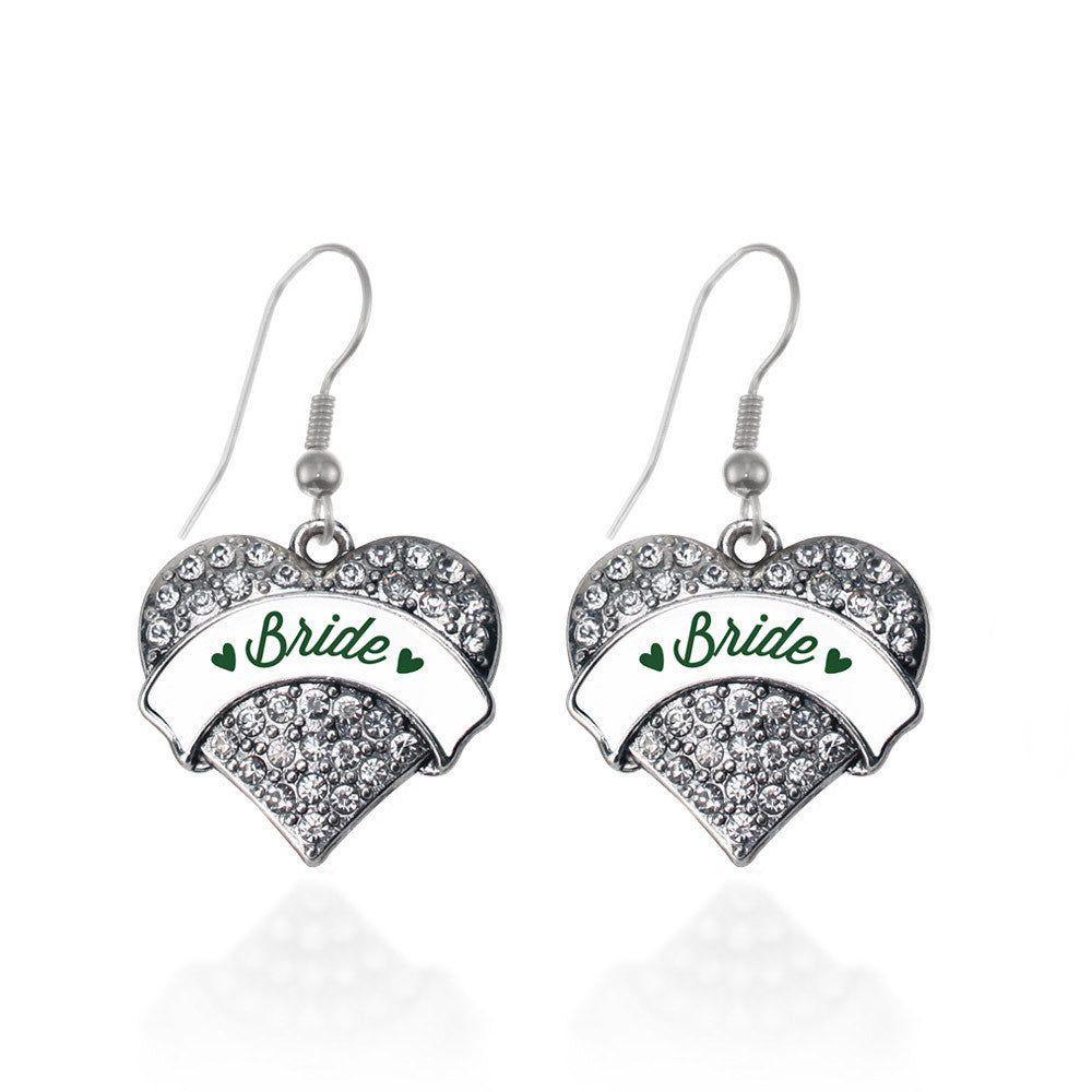 Forest Green Bride Pave Heart Charm