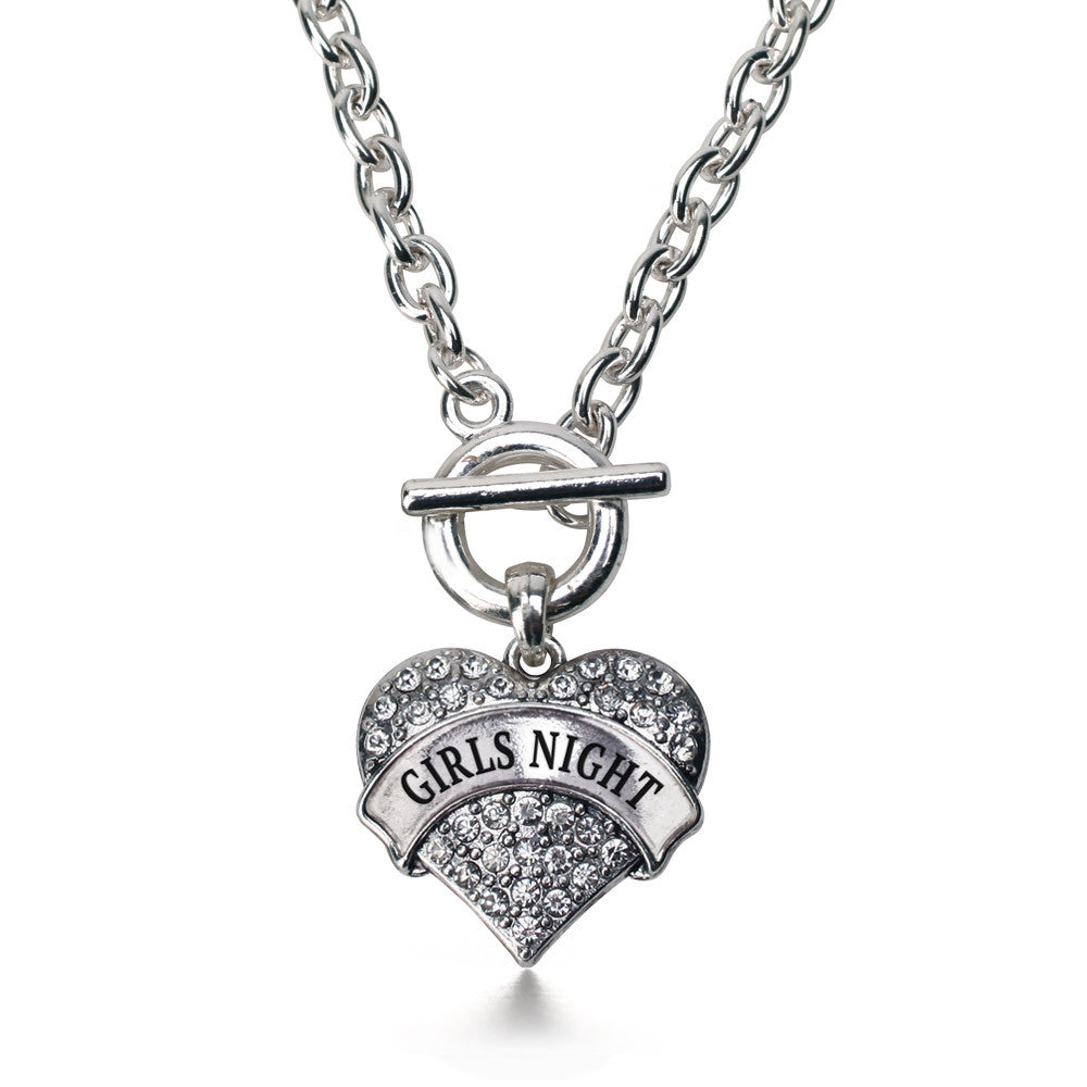 Girls Night  Pave Heart Charm