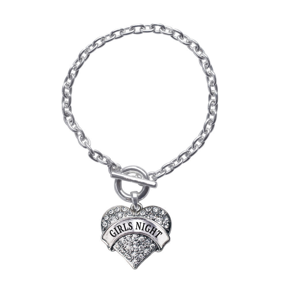 Girls Night  Pave Heart Charm