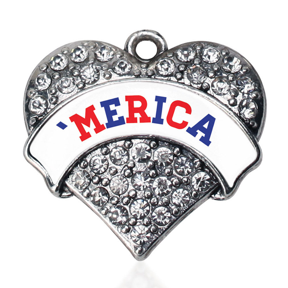 'Merica Pave Heart Charm