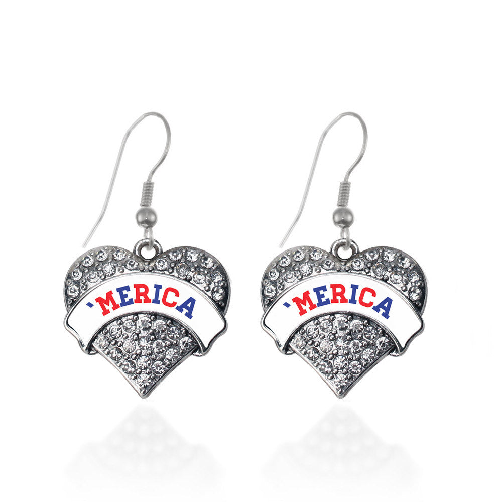 'Merica Pave Heart Charm