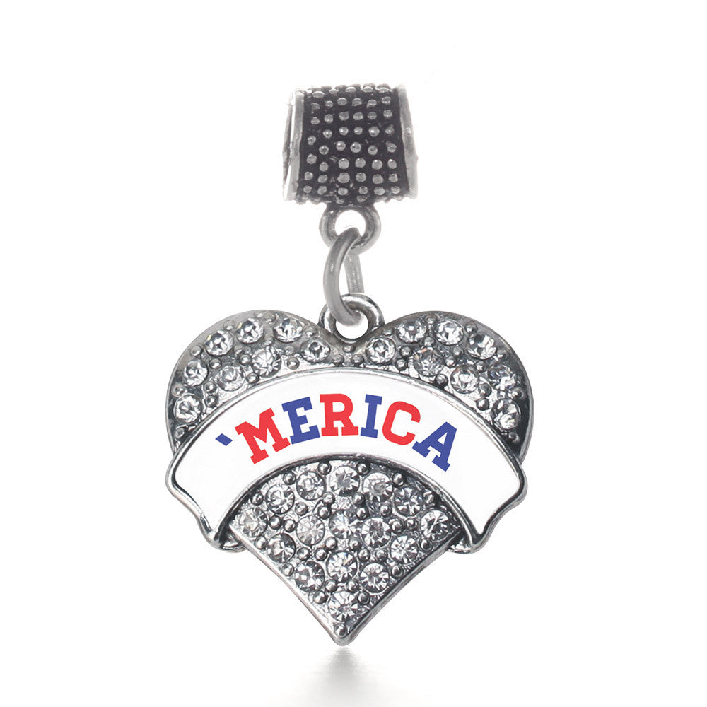 'Merica Pave Heart Charm