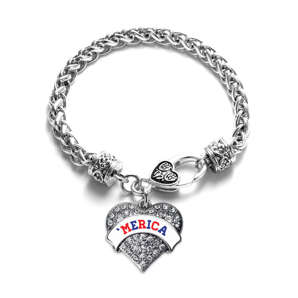 'Merica Pave Heart Charm