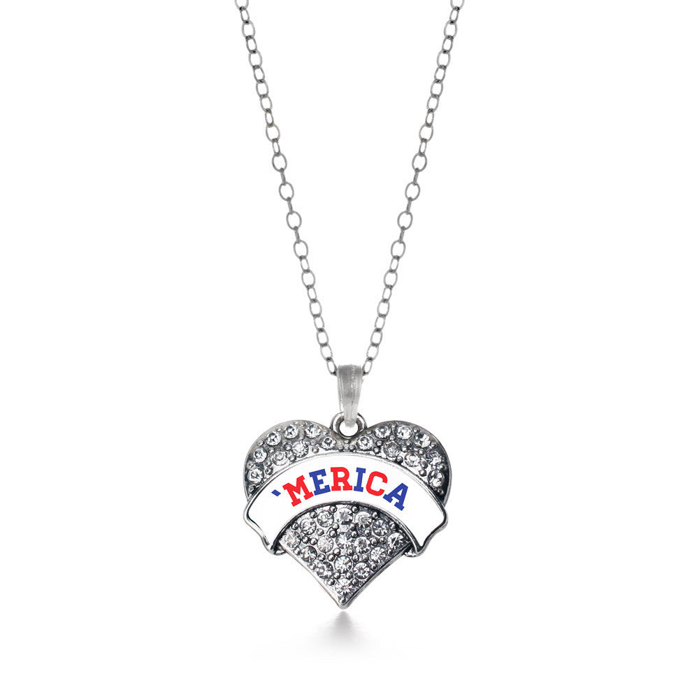 'Merica Pave Heart Charm