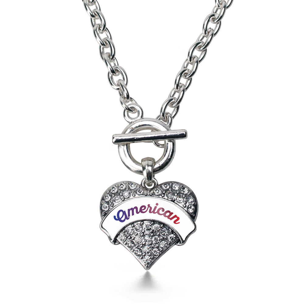 American Pave Heart Charm