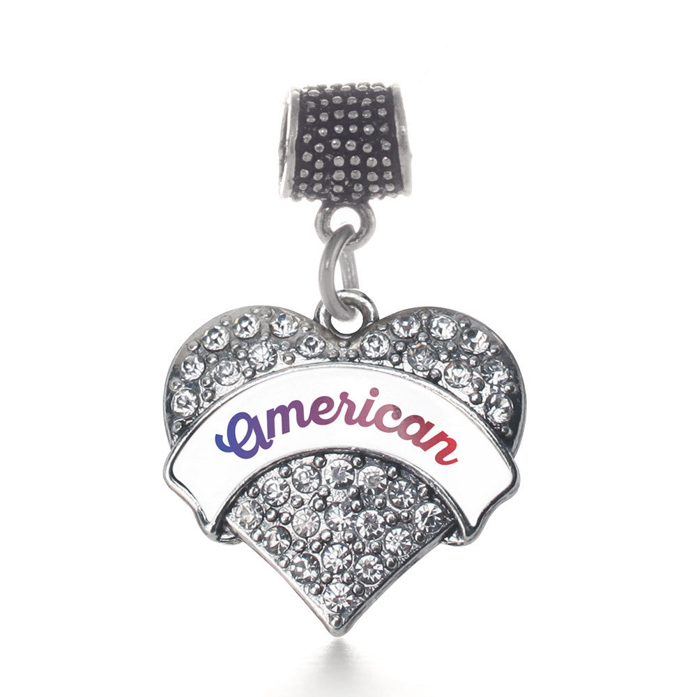 American Pave Heart Charm