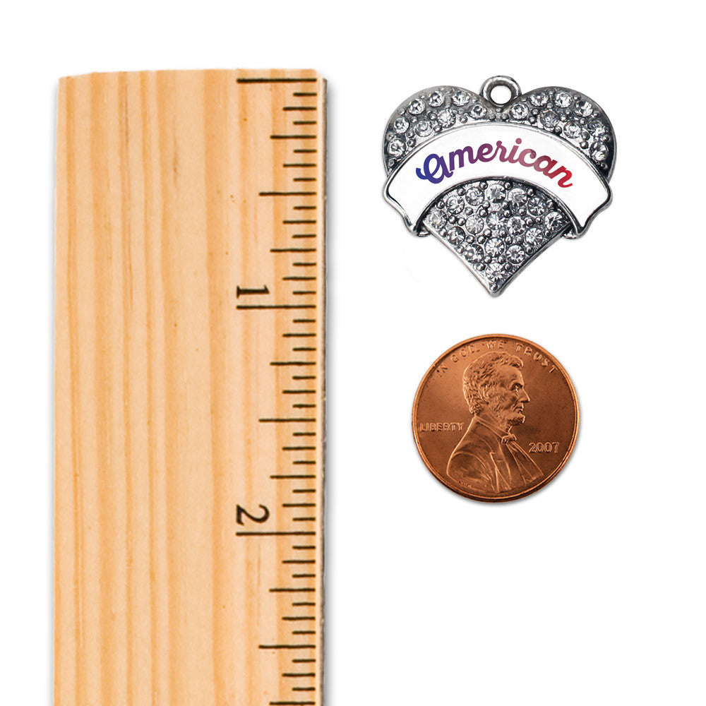 American Pave Heart Charm