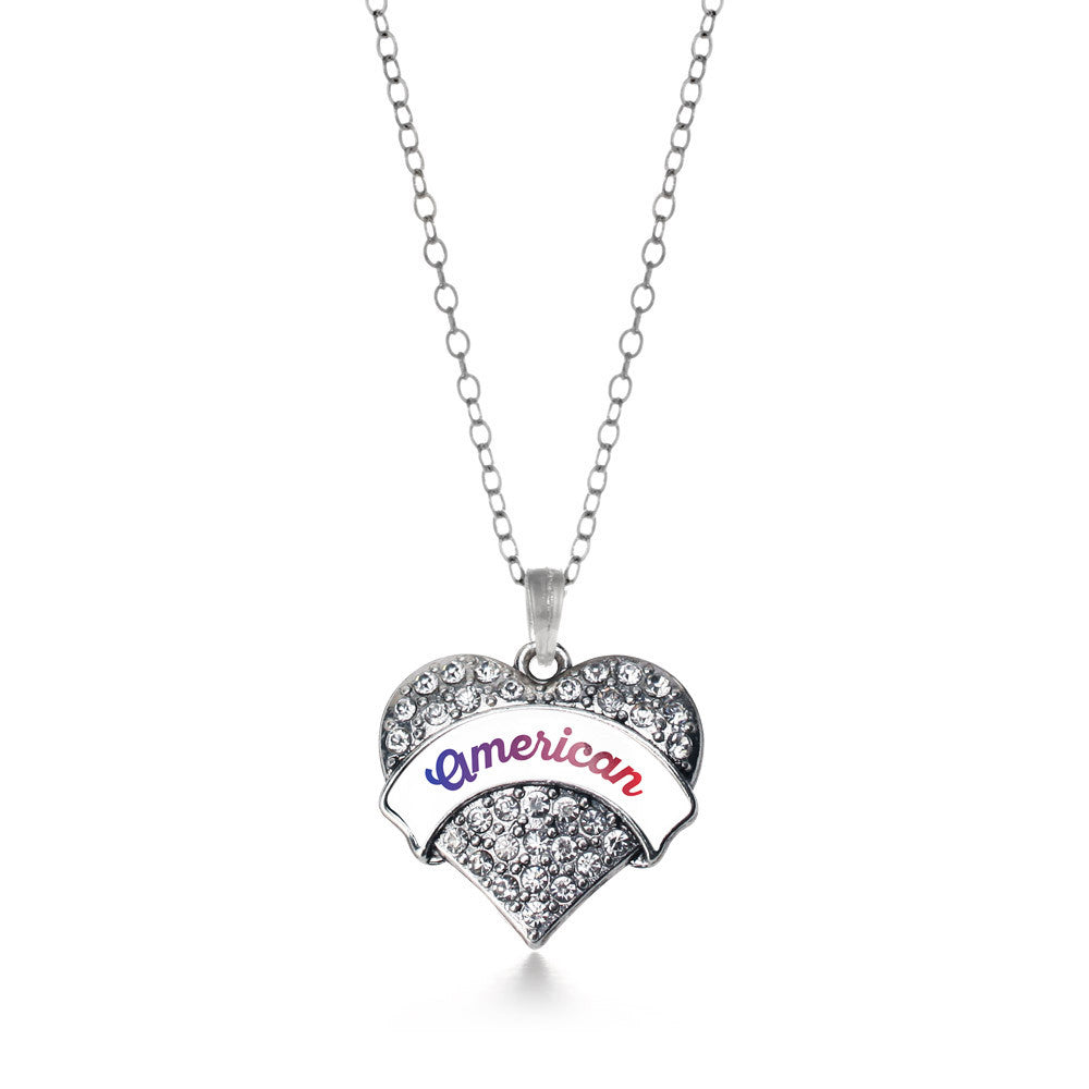 American Pave Heart Charm
