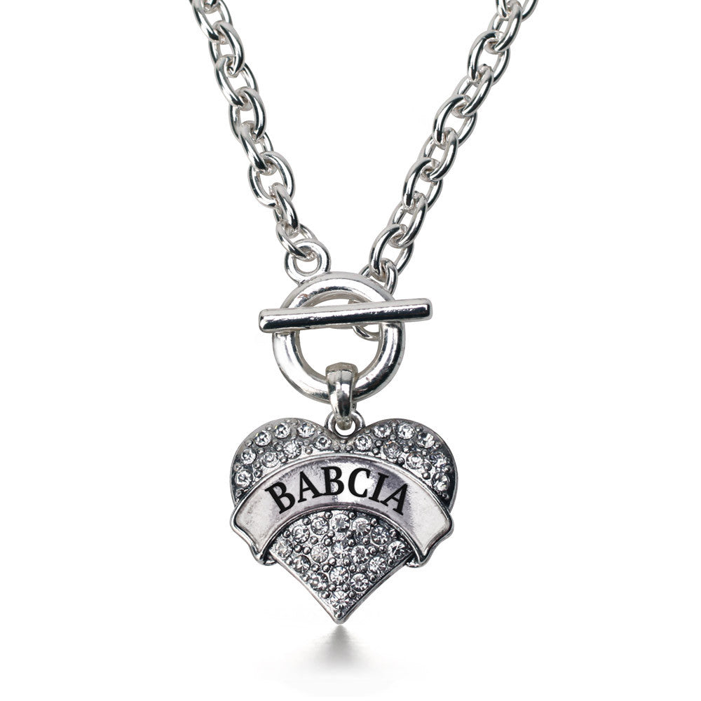 Babcia Pave Heart Charm