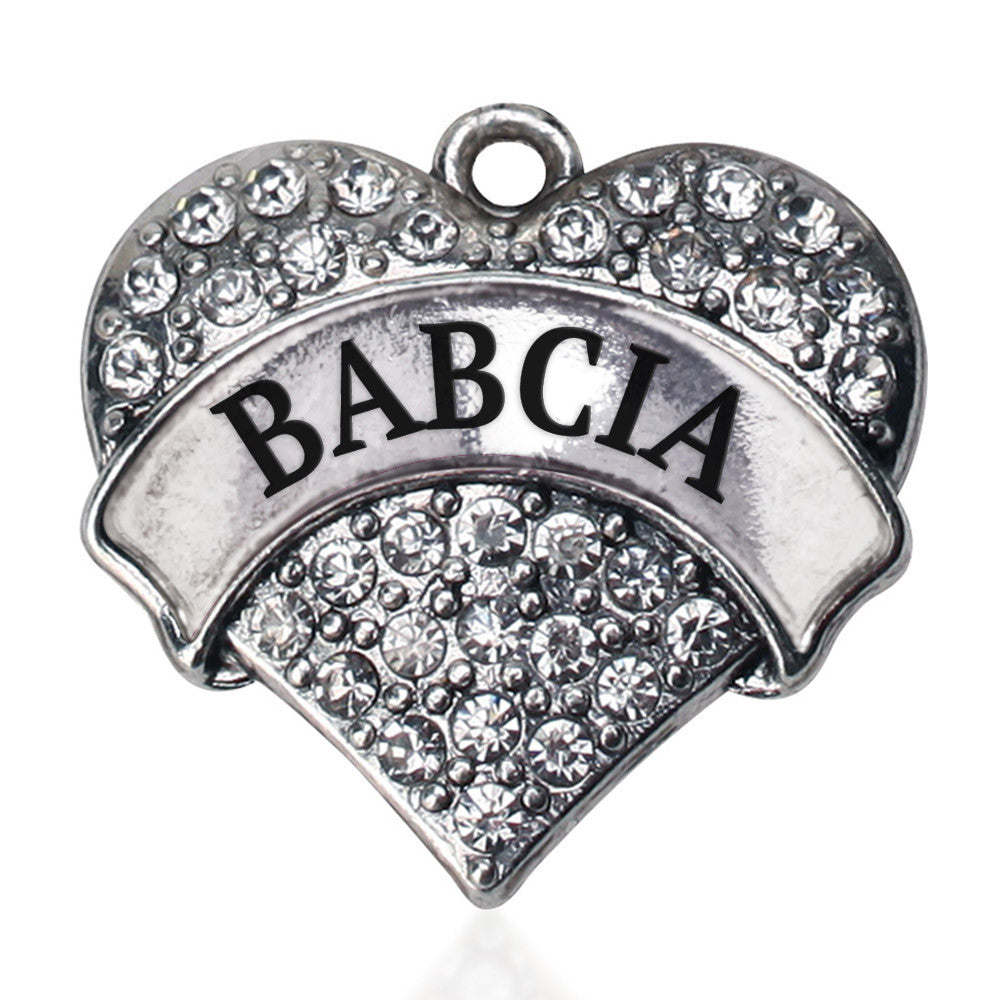 Babcia Pave Heart Charm