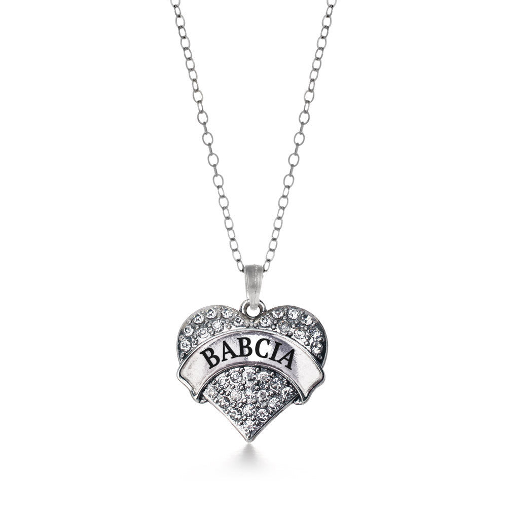 Babcia Pave Heart Charm