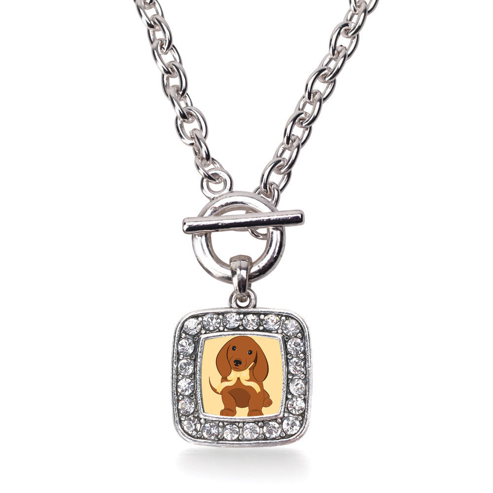 Cute Little Dachshund Square Charm
