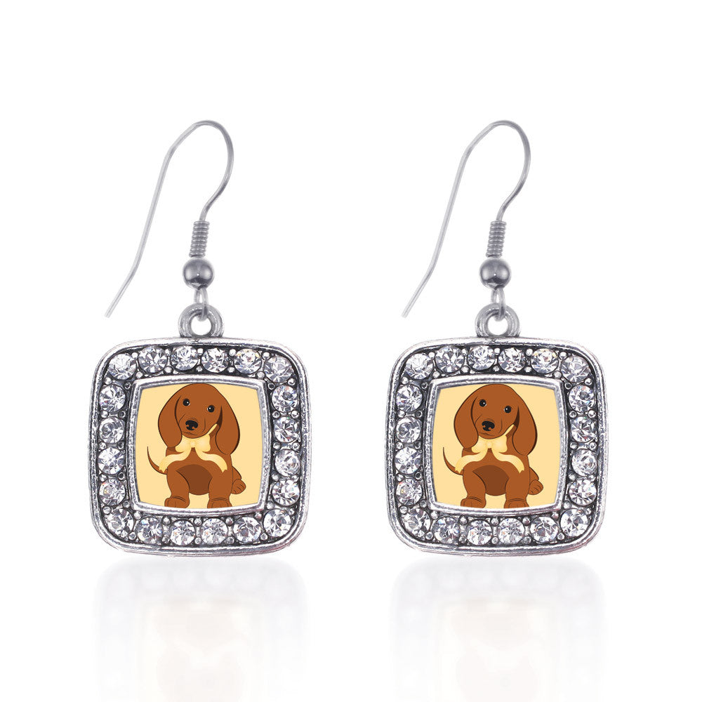 Cute Little Dachshund Square Charm