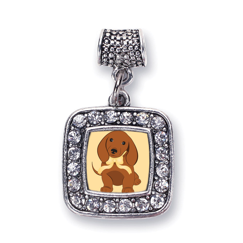 Cute Little Dachshund Square Charm