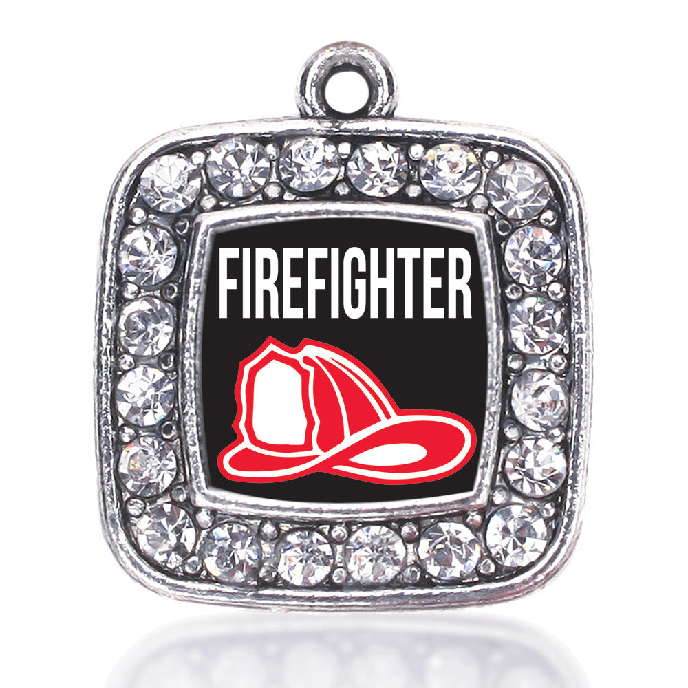 Firefighter Square Charm