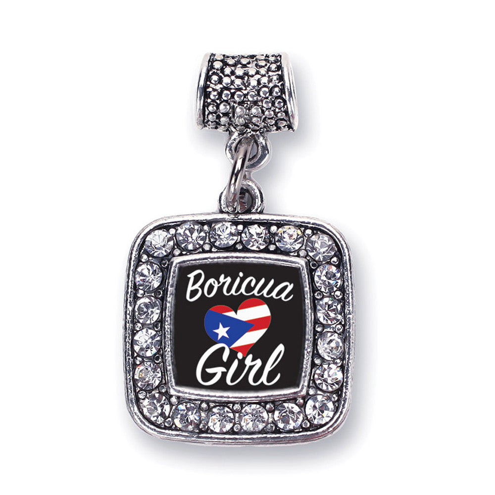 Boricua Girl Square Charm