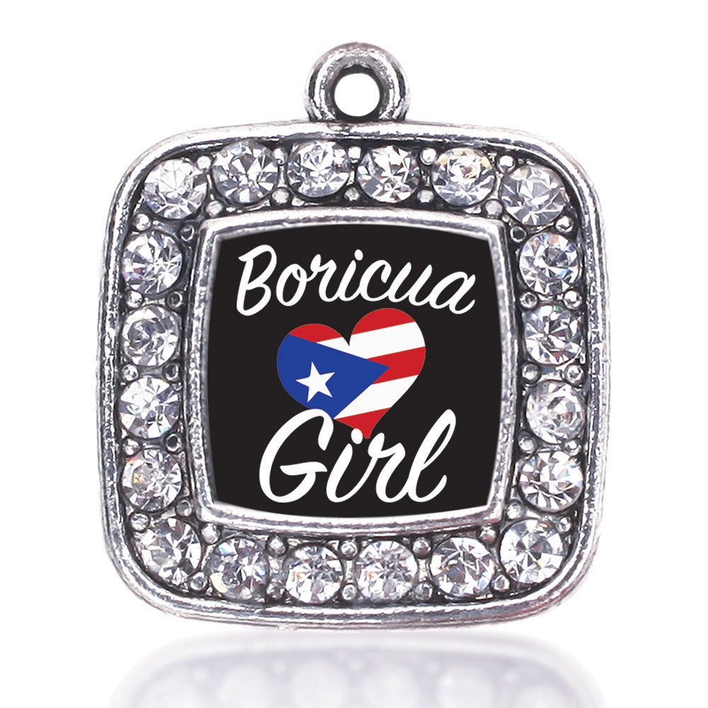 Boricua Girl Square Charm