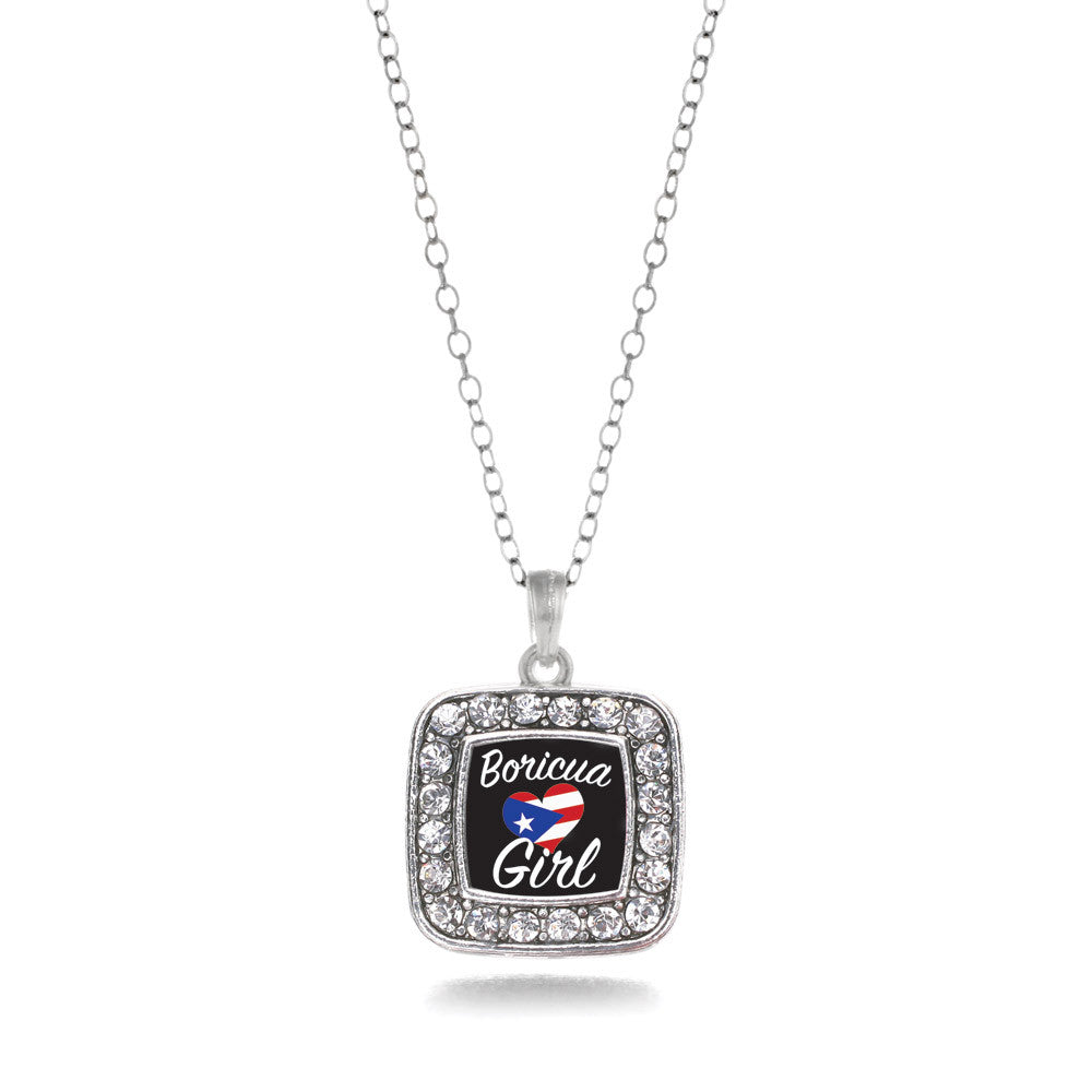Boricua Girl Square Charm