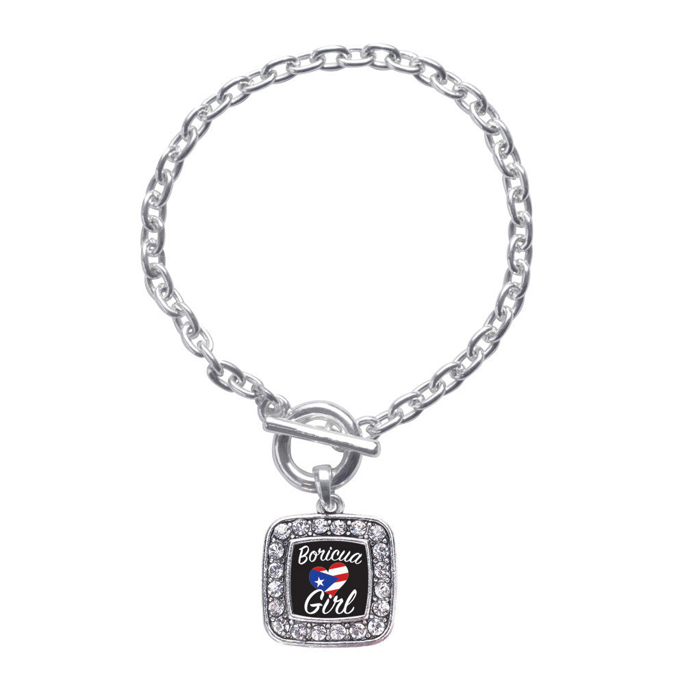 Boricua Girl Square Charm