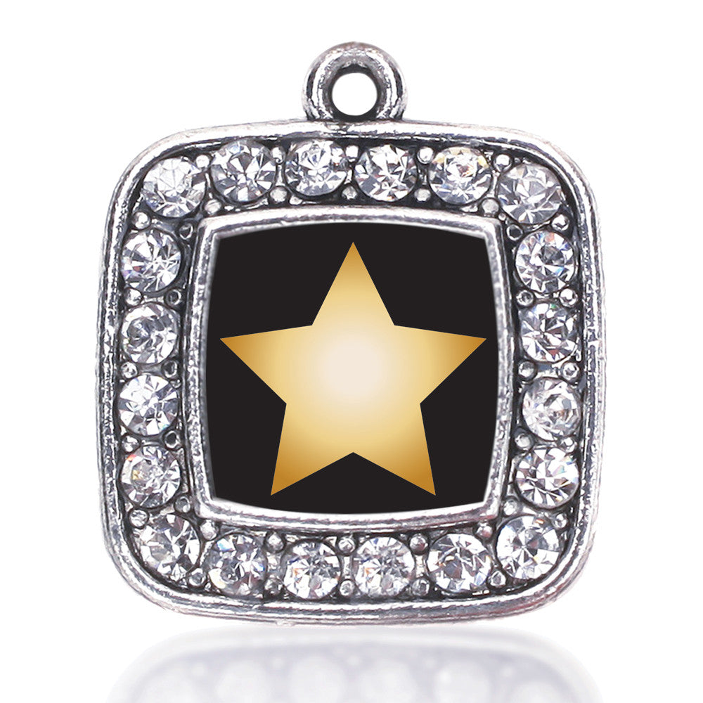 Golden Star Square Charm