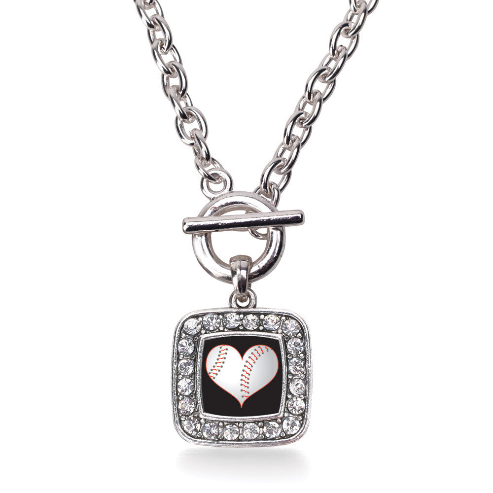 Heart Of A Baseball Player Square Charm