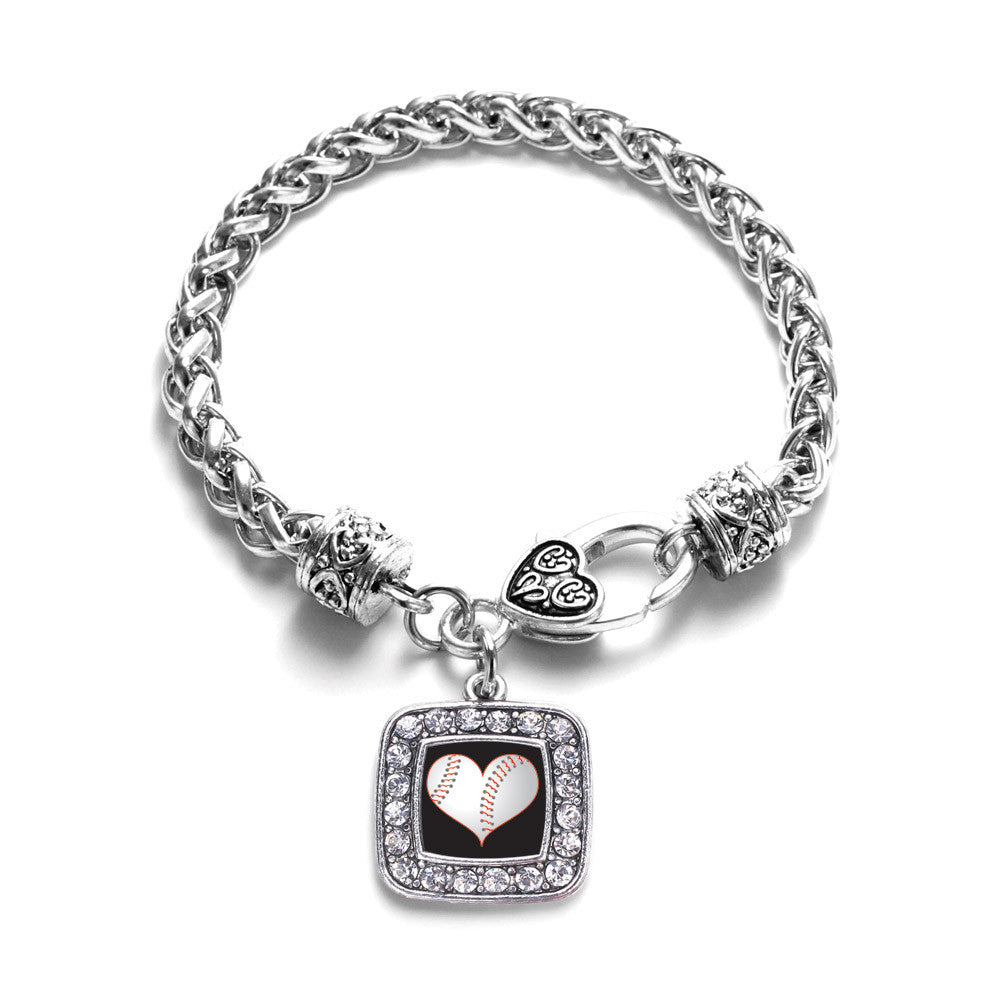 Heart Of A Baseball Player Square Charm