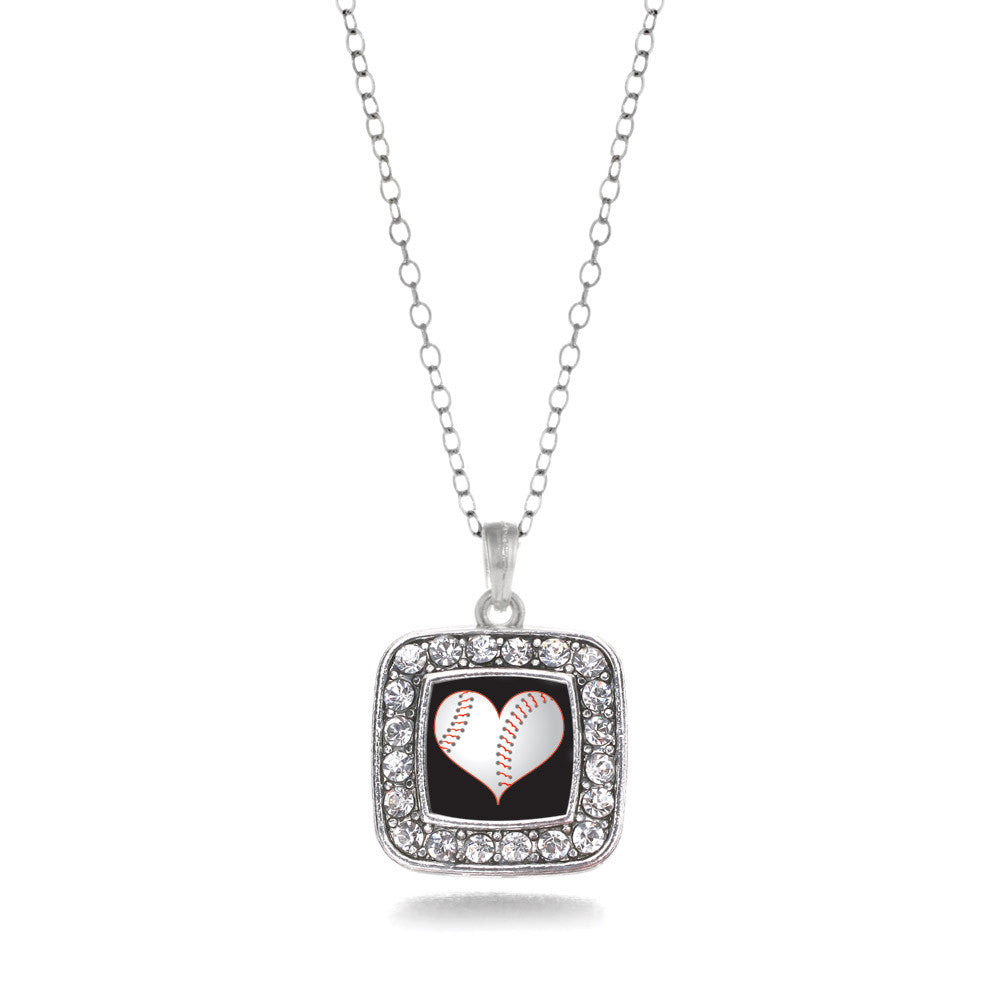 Heart Of A Baseball Player Square Charm