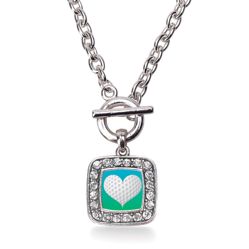 Heart Of A Golfer Square Charm