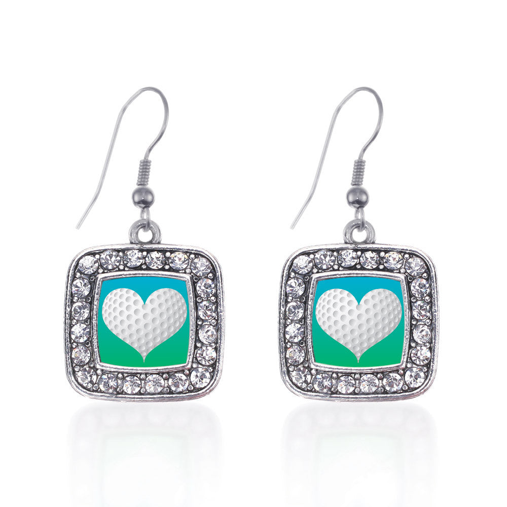Heart Of A Golfer Square Charm