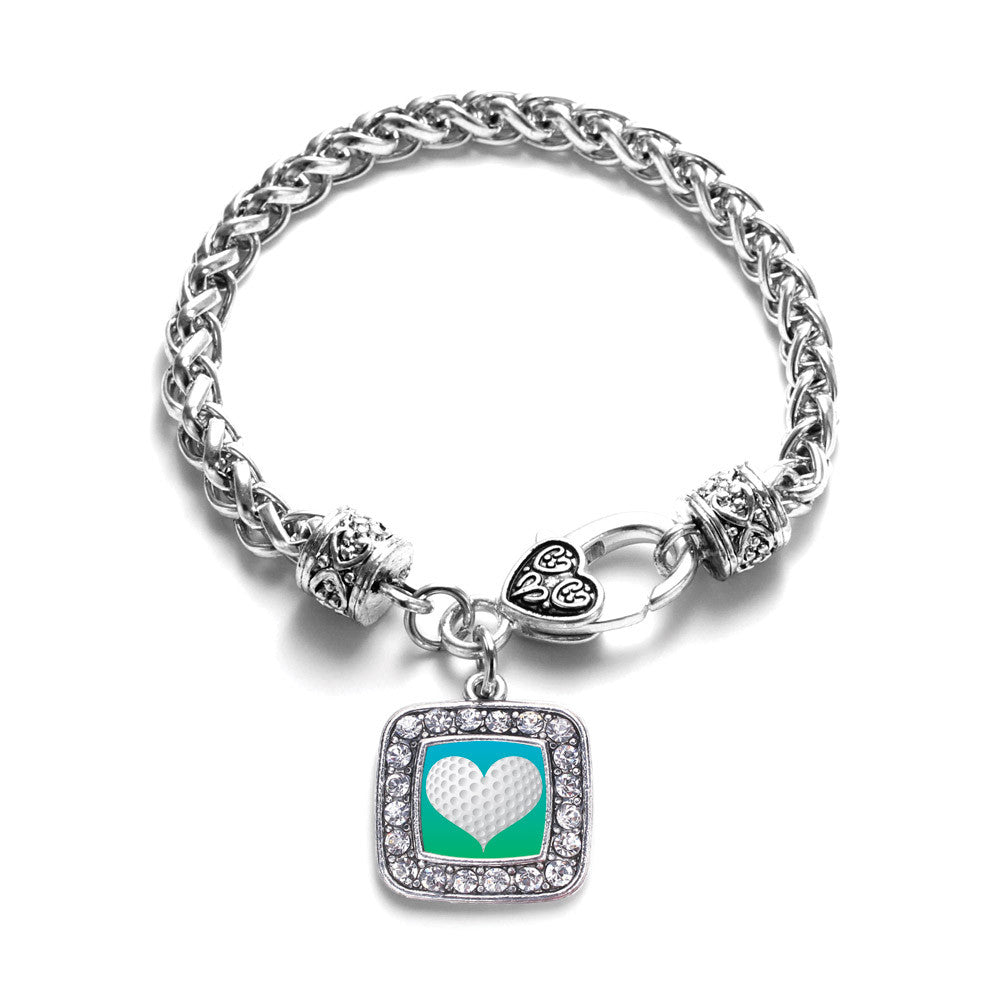 Heart Of A Golfer Square Charm