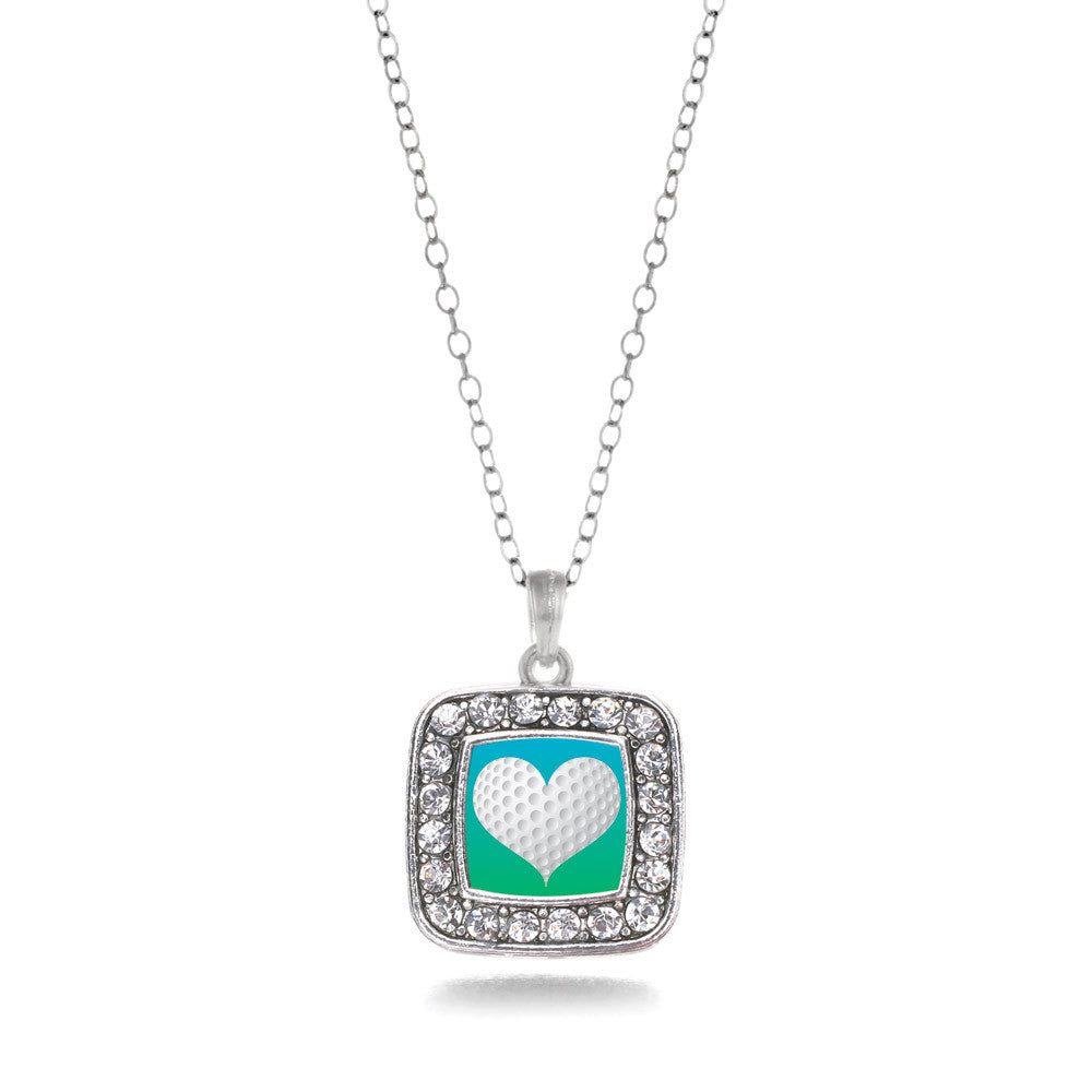 Heart Of A Golfer Square Charm