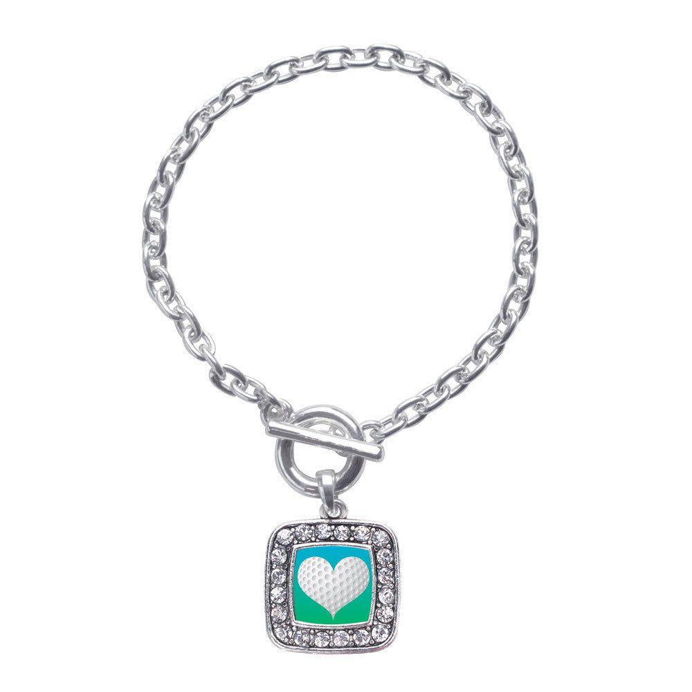 Heart Of A Golfer Square Charm
