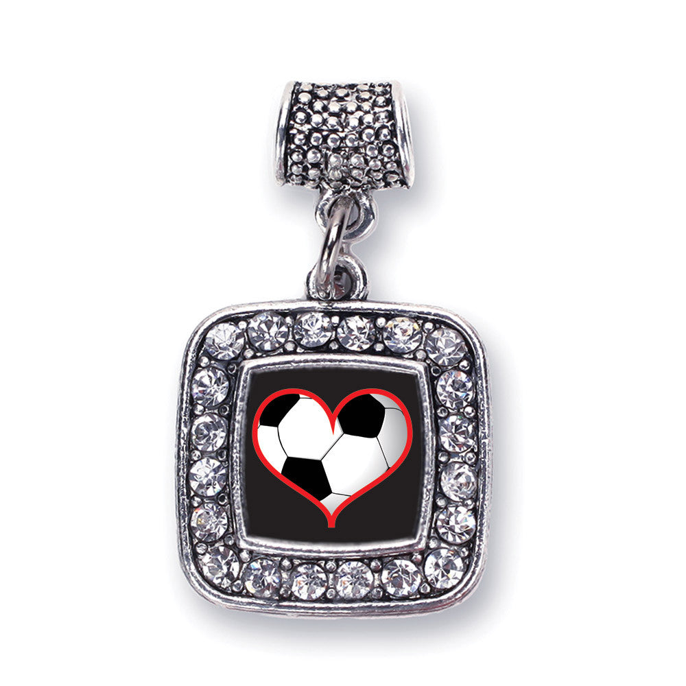 Heart Of A Soccer Player Square Charm