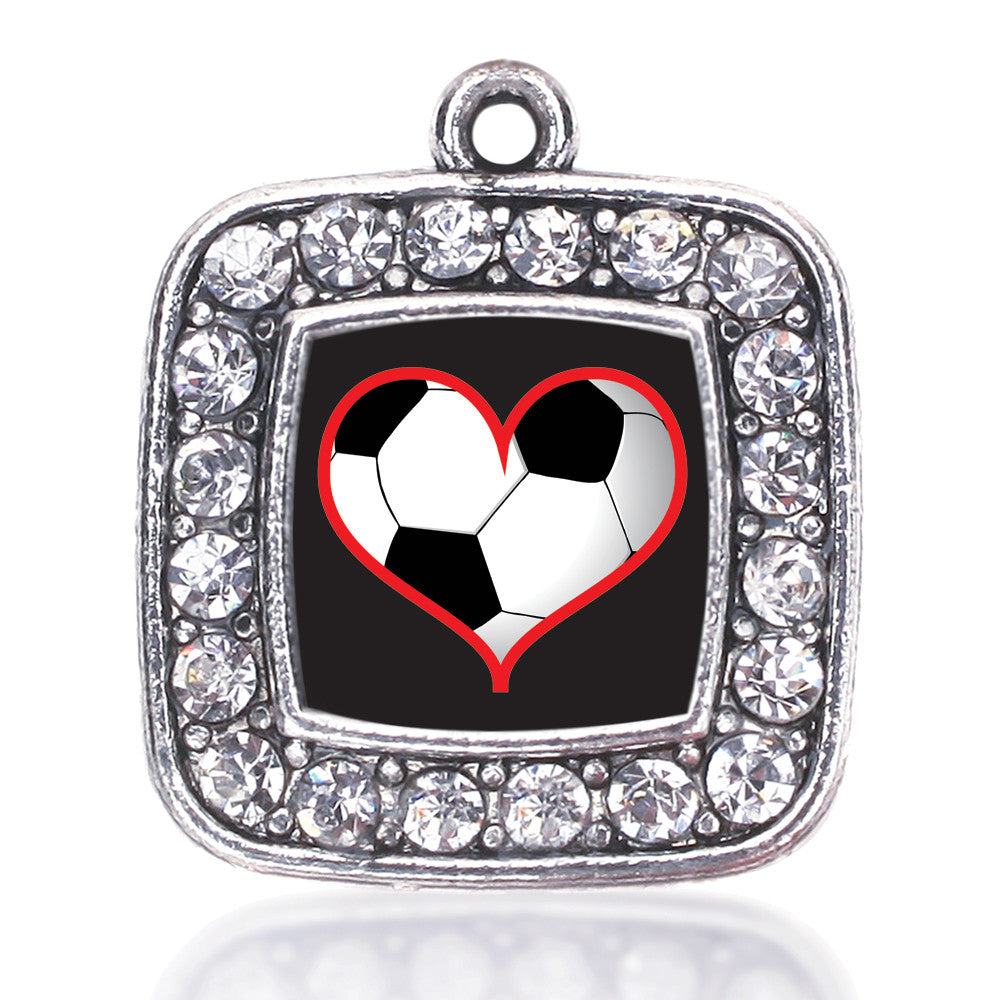 Heart Of A Soccer Player Square Charm