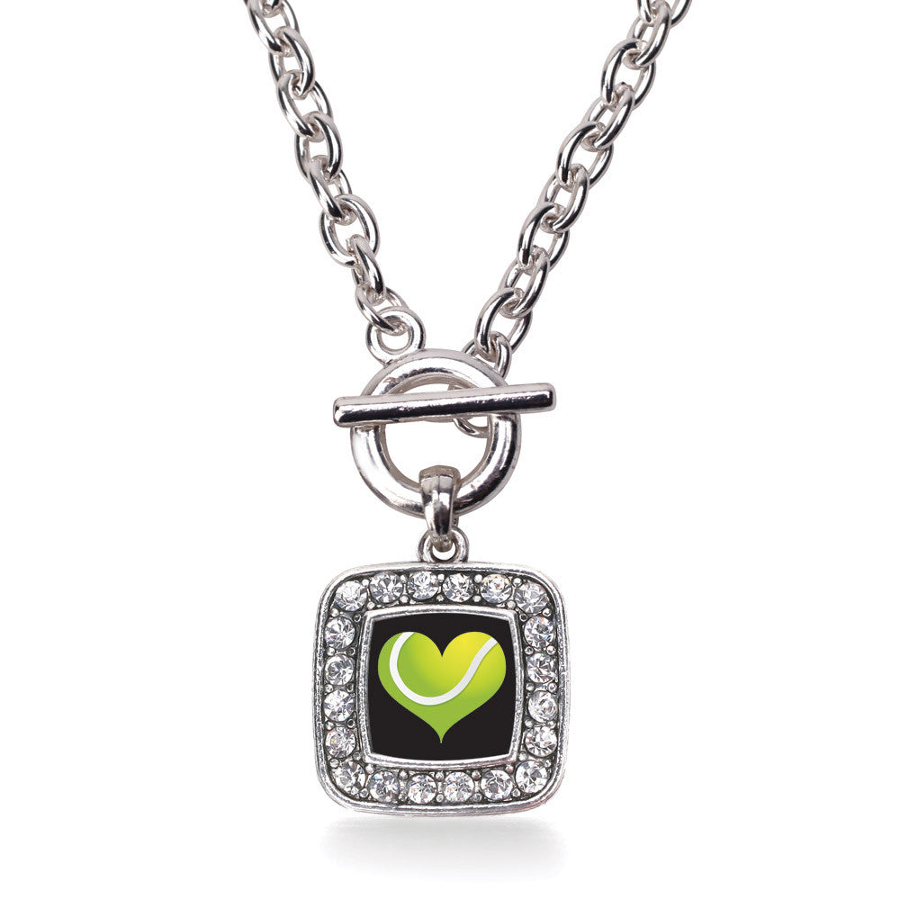 Heart Of A Tennis Player Square Charm