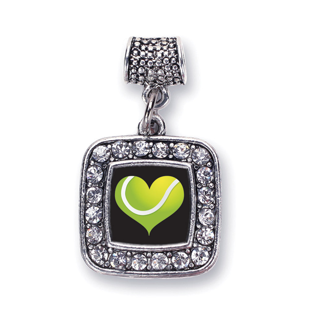 Heart Of A Tennis Player Square Charm