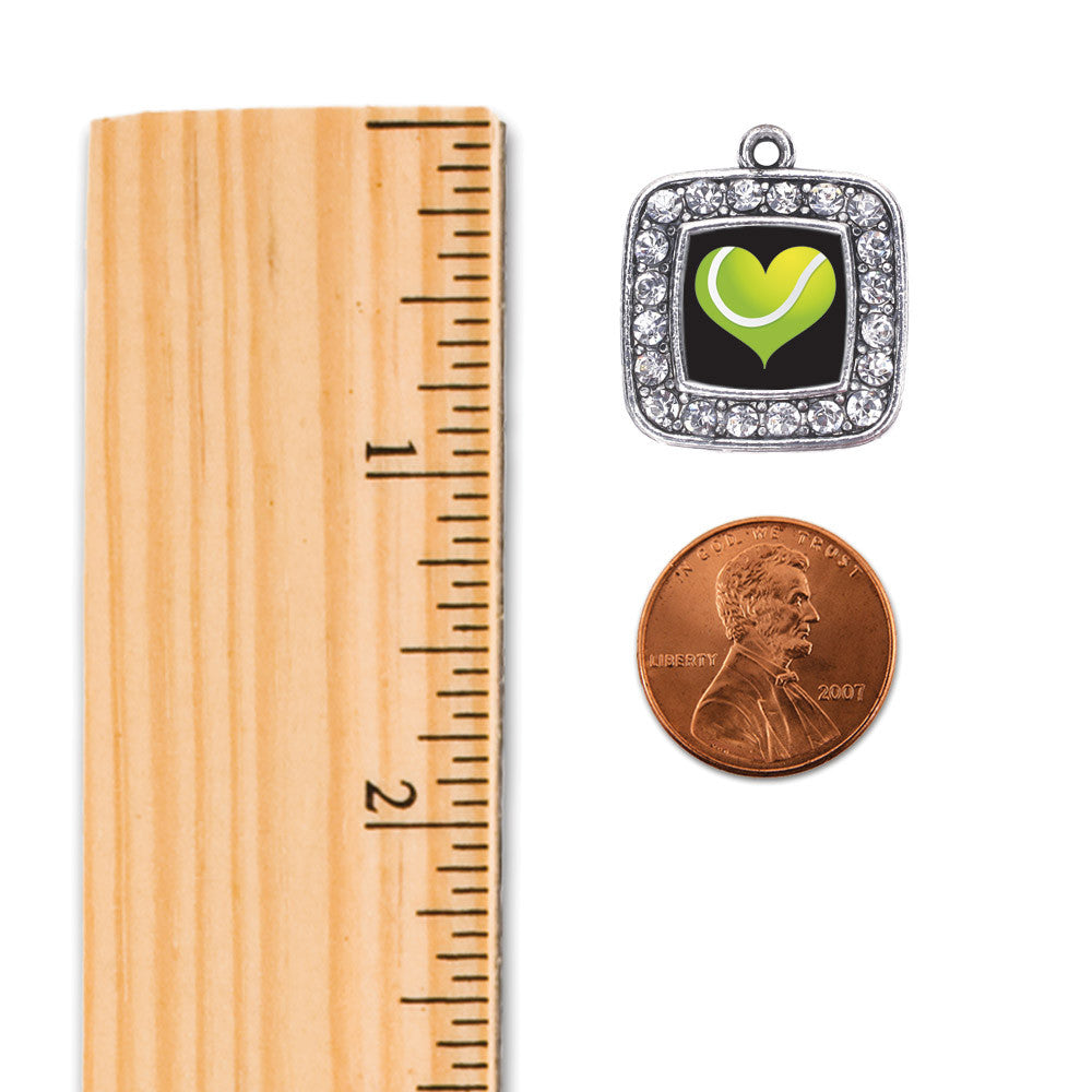 Heart Of A Tennis Player Square Charm