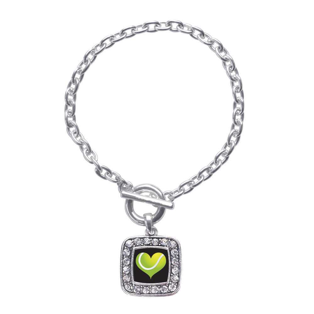 Heart Of A Tennis Player Square Charm