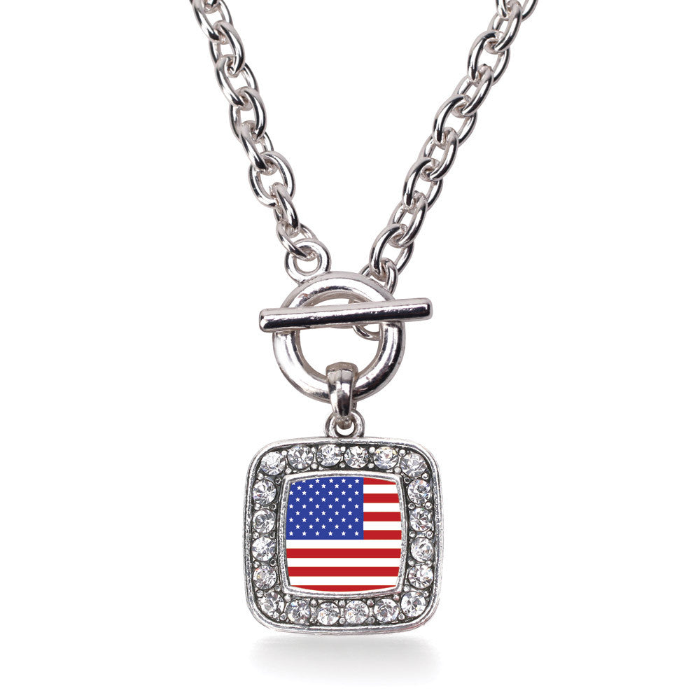 American Flag Square Charm