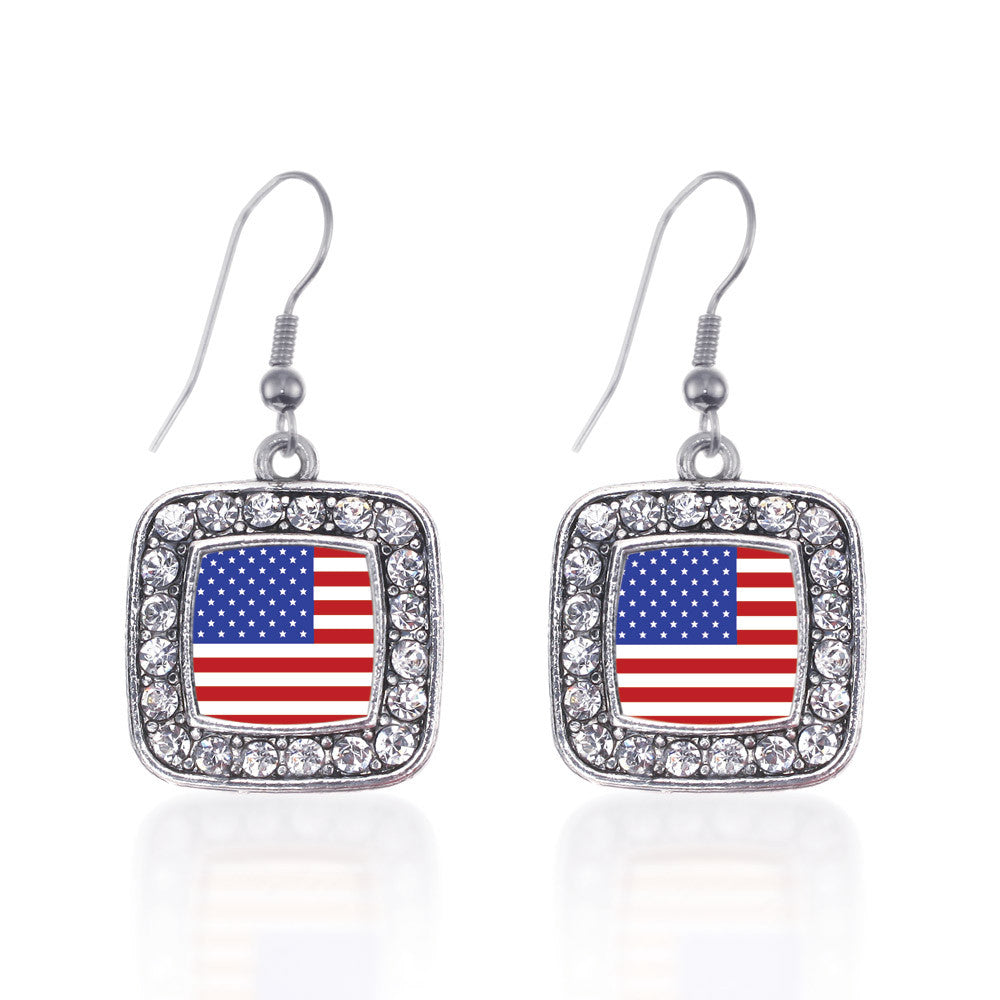 American Flag Square Charm