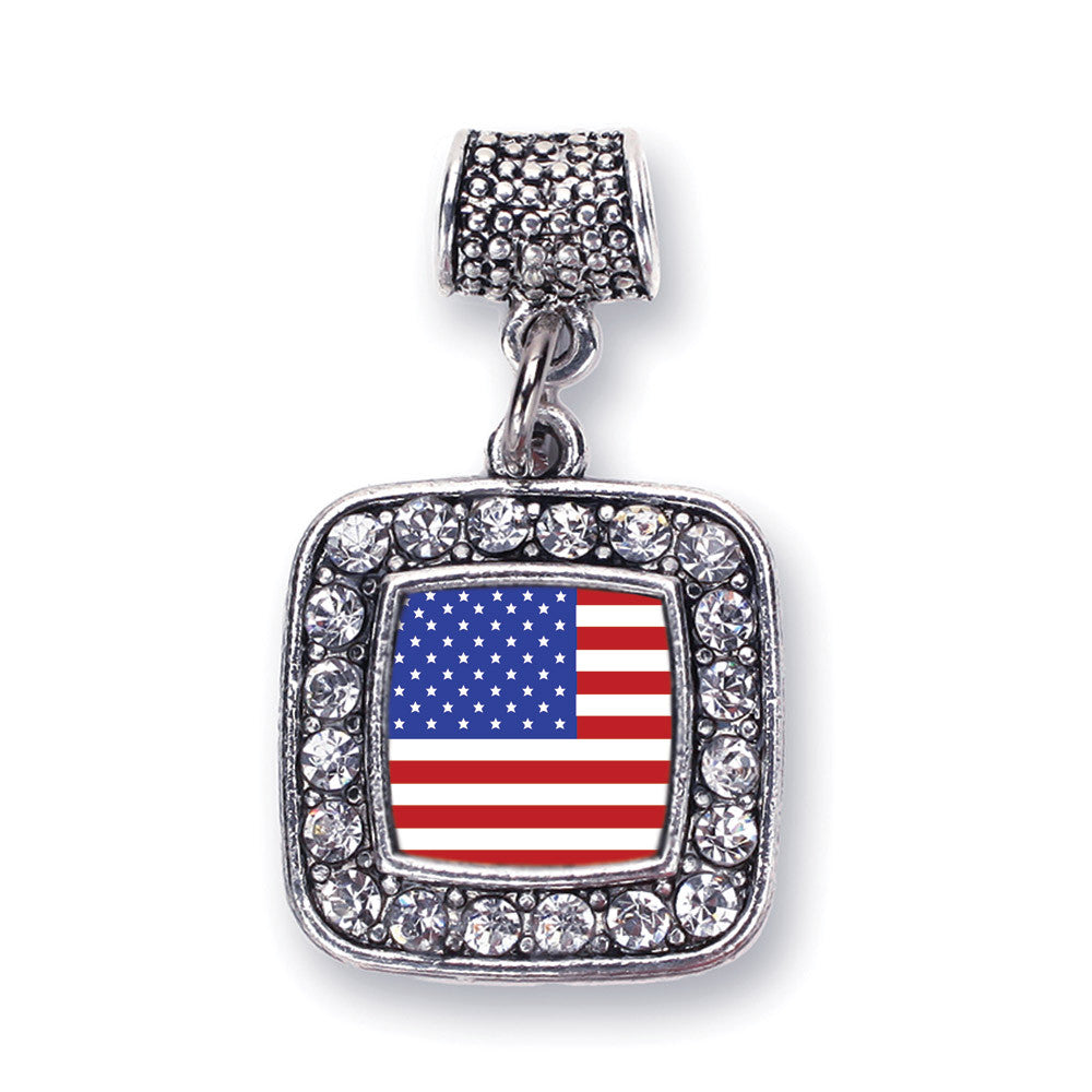 American Flag Square Charm