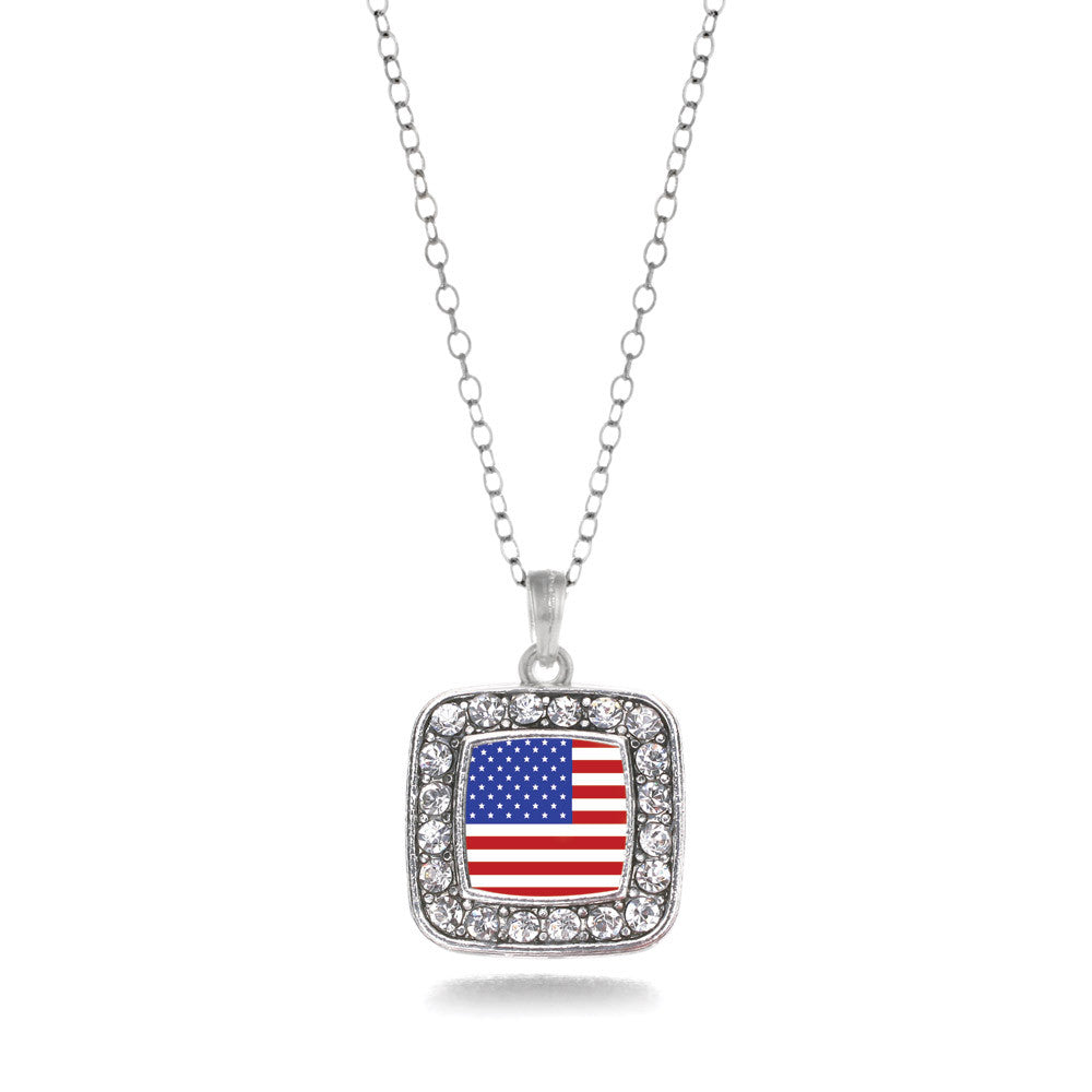 American Flag Square Charm