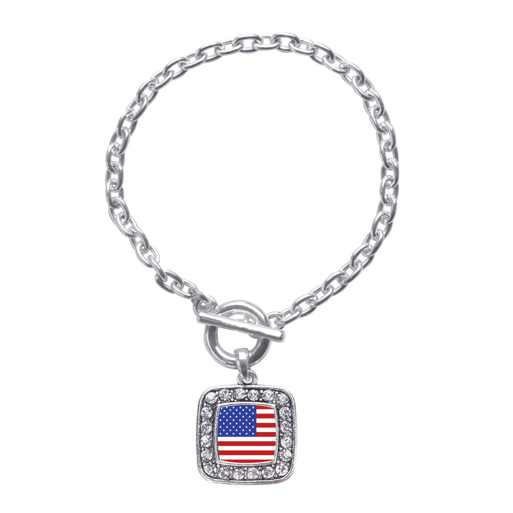 American Flag Square Charm