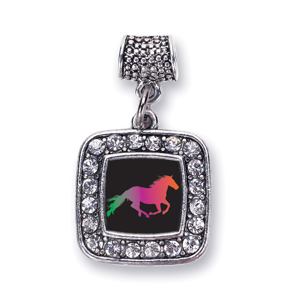 Horse Lovers Square Charm