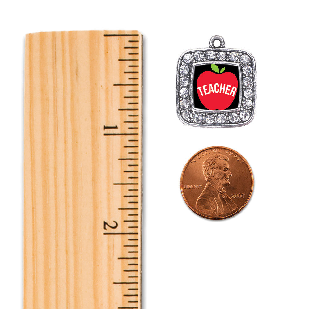 Apples Are For Teachers Square Charm