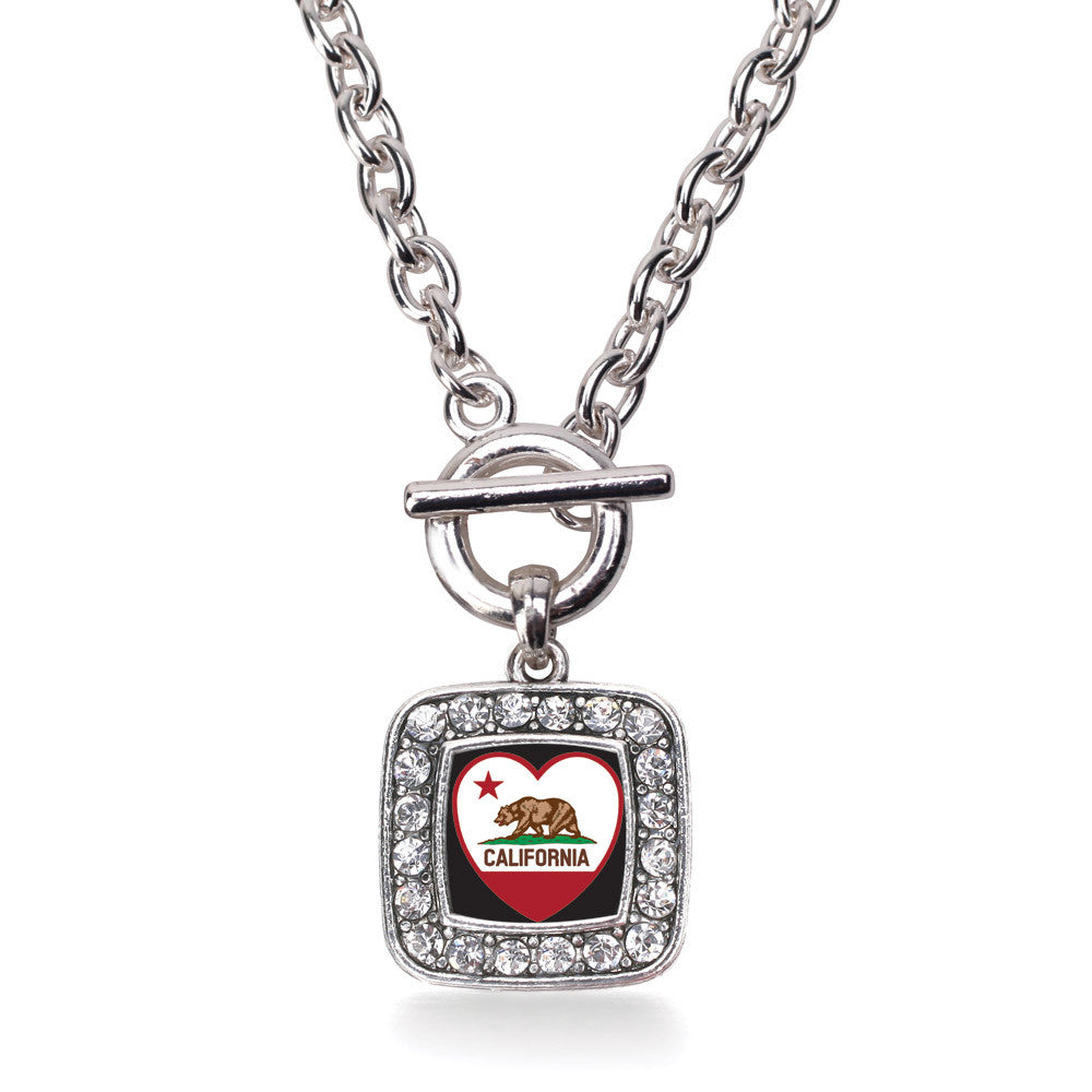 California Heart Flag Square Charm